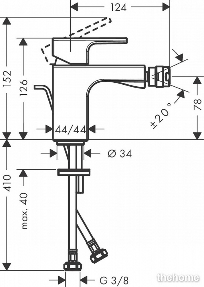 Смеситель Hansgrohe Vernis Shape для биде 71211000 хром - 2