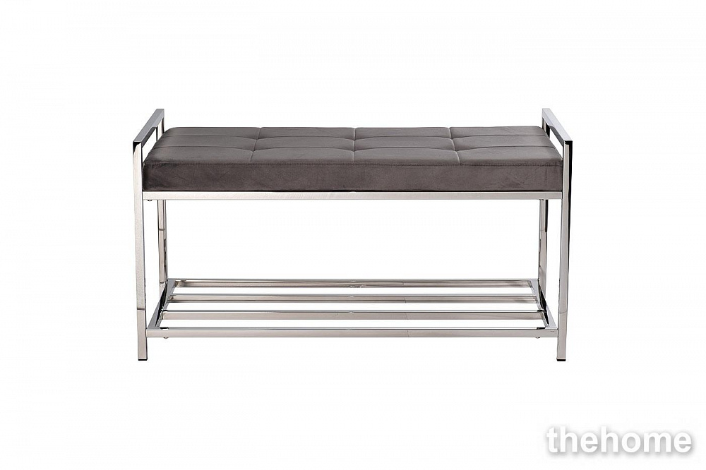 47ED-008BAN-SER Банкетка серый велюр/хром 99*45,5*46см Garda Decor - TheHome