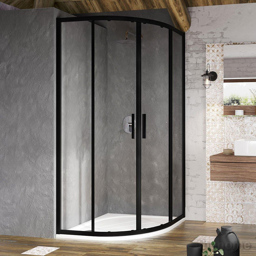 Душевой уголок Ravak Blix Slim BLSCP4-90 черный+Transparent X3BM70300Z1 - TheHome