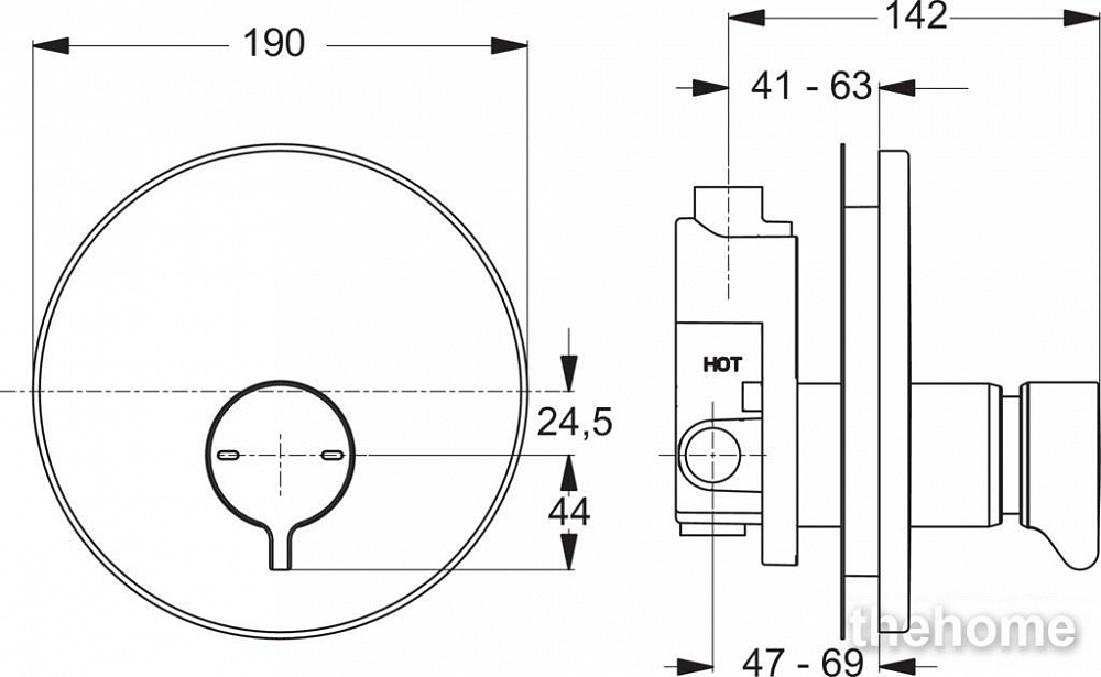 Встраиваемый нажимной смеситель для душа со смешиванием Ideal Standard CERAPLUS B8299AA - 2