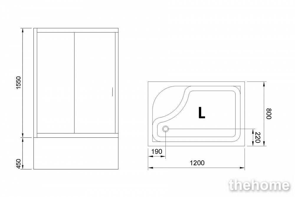 Душевой уголок Royal Bath RB 8120BP-T-CH (прозрачное) L - 5