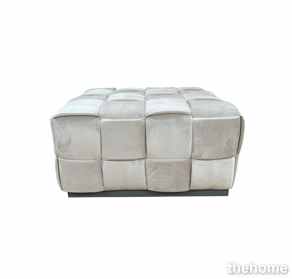 N-PUF-222 SVB Пуф плетеный, велюр светло-бежевый 60*60*30см Garda Decor - TheHome