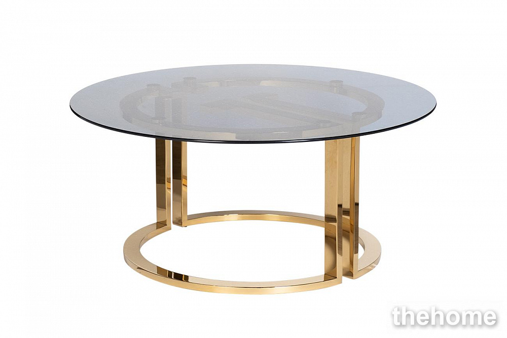 47ED-GDCT002 Стол журнальный GardaDecor темн.стекло/зол d100*45 Garda Decor - TheHome