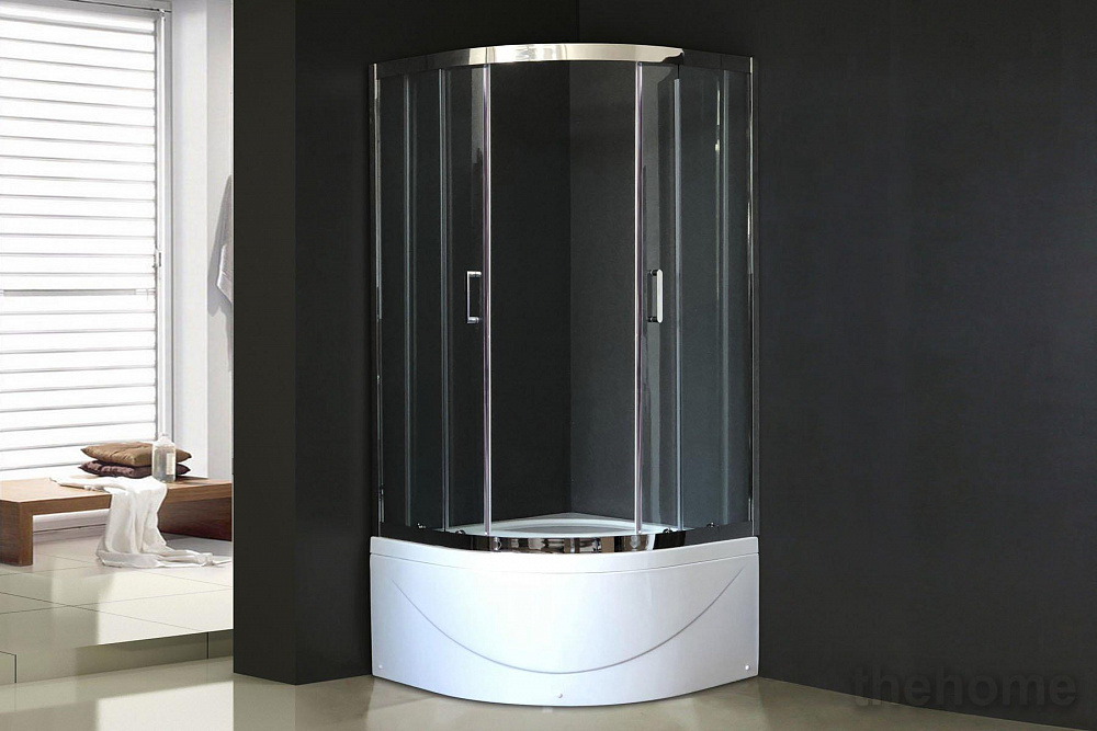 Душевой уголок Royal Bath RB 100BK-T-CH (прозрачное) - TheHome