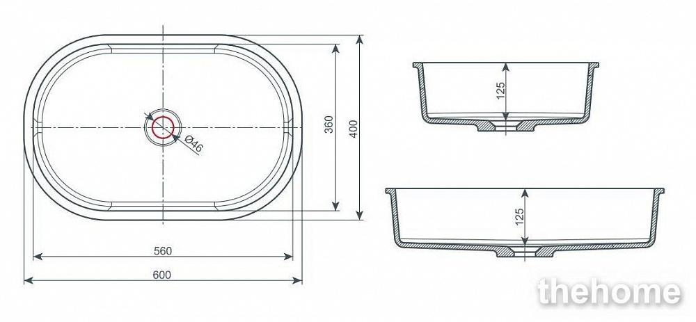 Раковина Kerrock Olivia-UN 60x40x15 см встраиваемая белая - 2