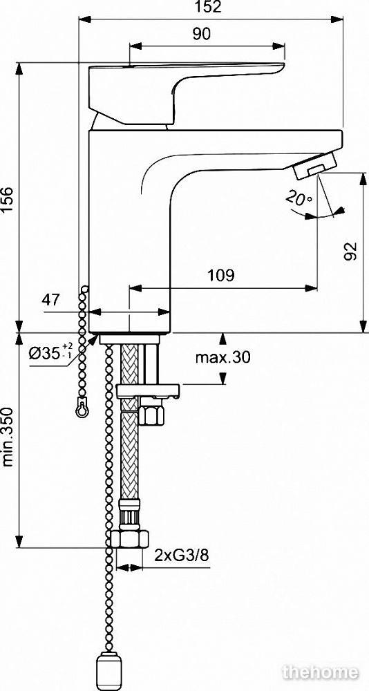 Смеситель для раковины Ideal Standard CERAPLAN III SLIM BC568AA - 2