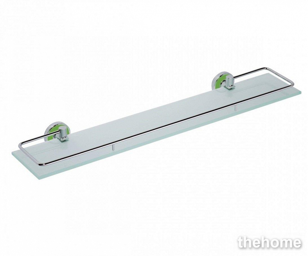 Полка стеклянная Bemeta Trend-i 104102208a 60 x 13 x 5.2 см с рельсами, хром, зеленый - TheHome