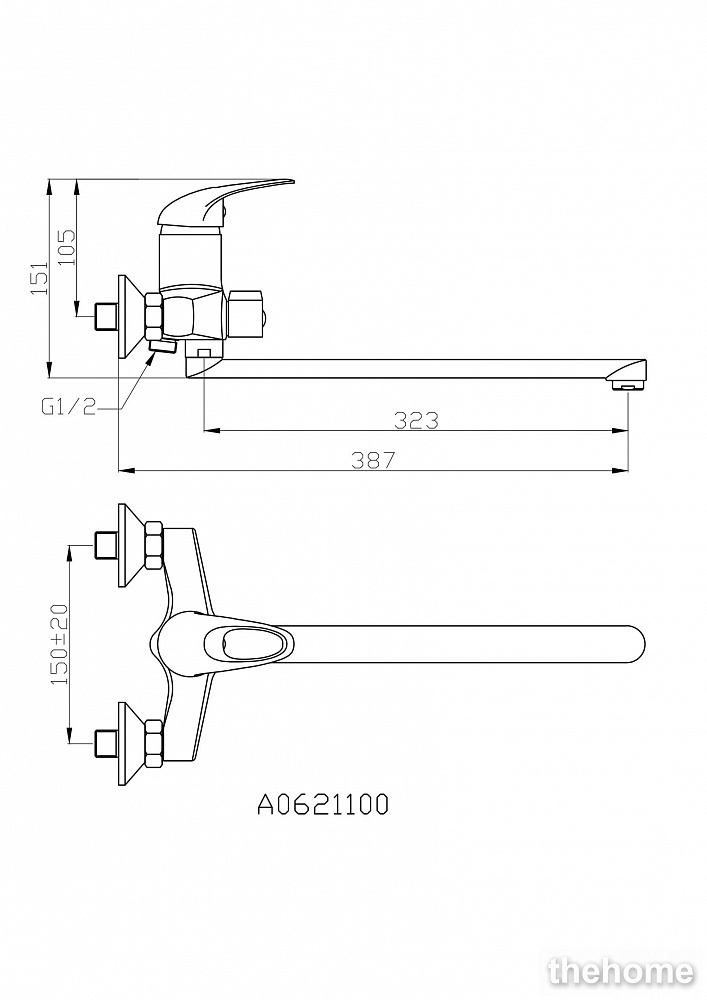 Смеситель Agger Move A0621100 для ванны с душем - 3