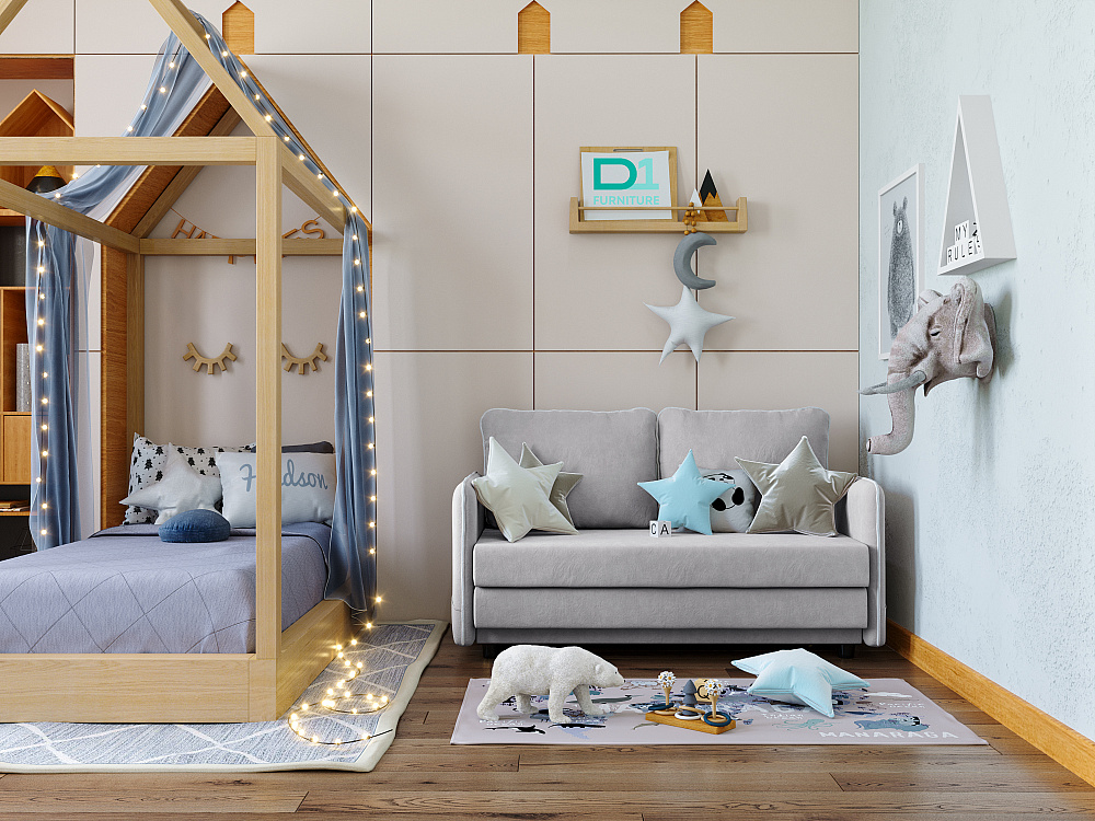 Диван прямой DeeOne Слим Kids AAA41390002 серый - 2