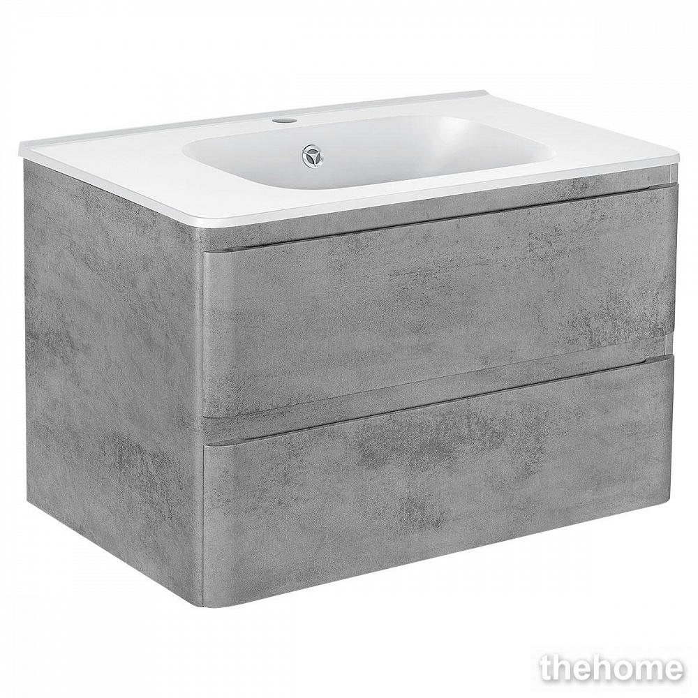 Тумба под раковину Vincea Vico 80 см подвесная, ящики soft close, Beton - TheHome
