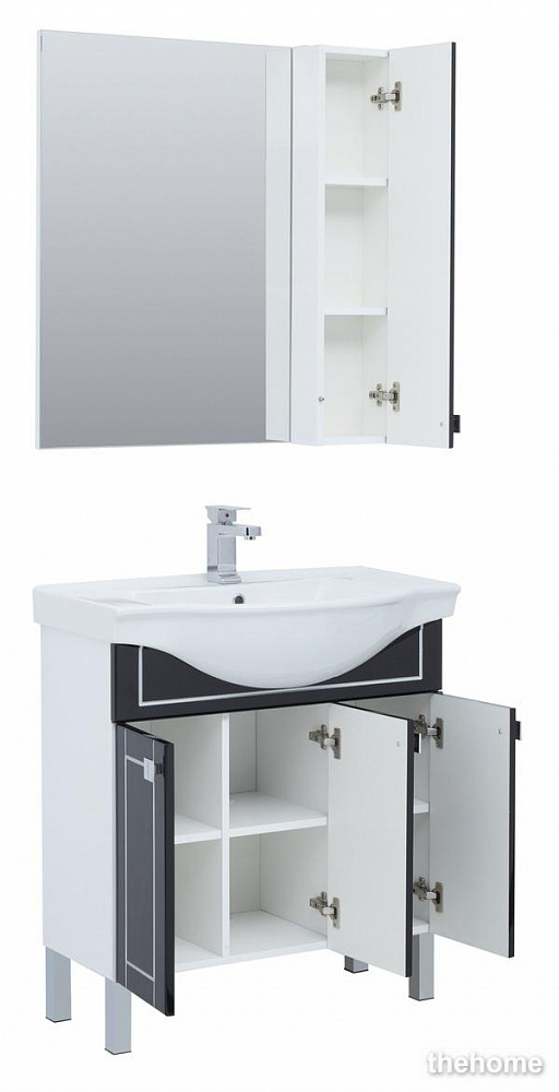 Зеркало-шкаф Aquanet Эрвин 80 00260308 черный - 3