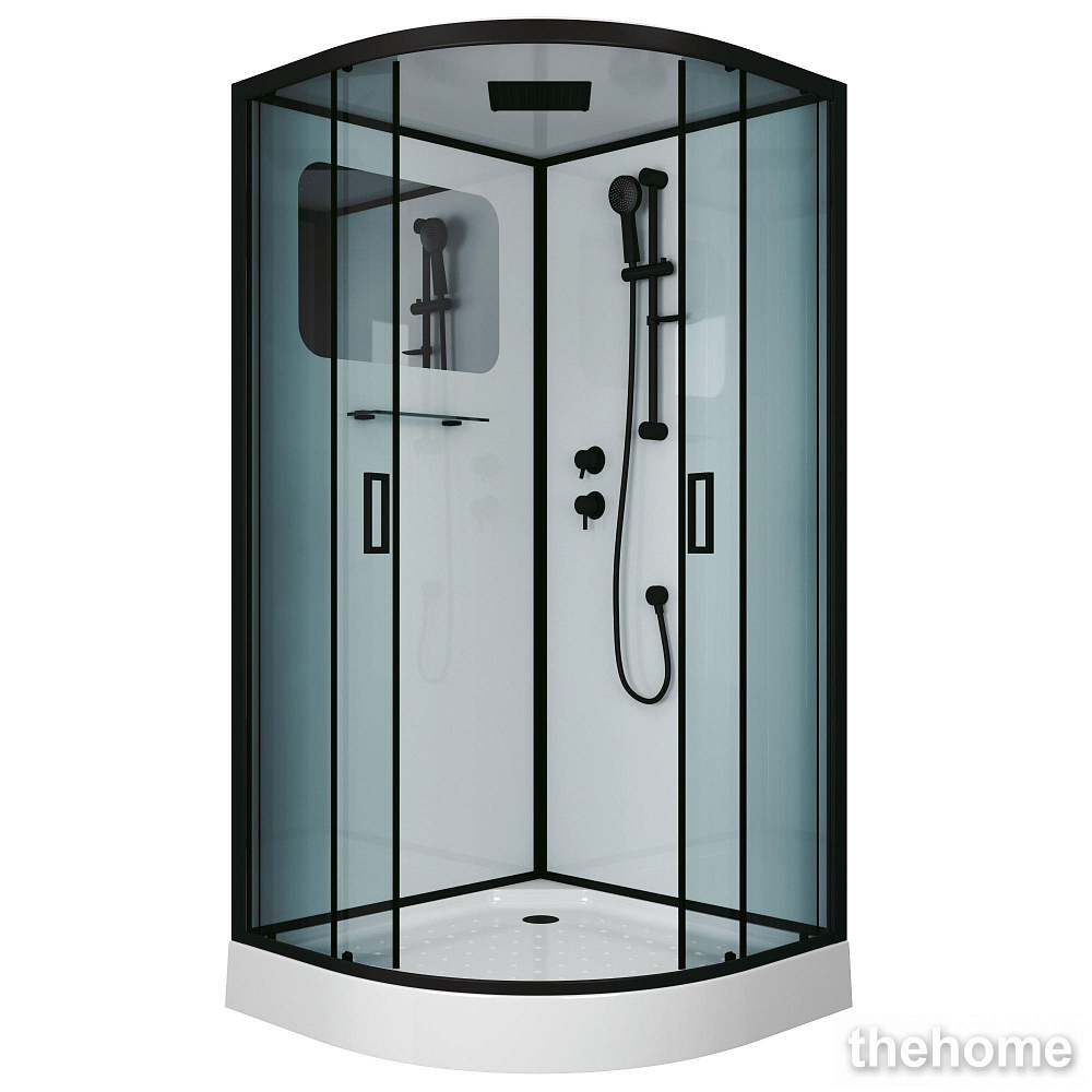 Душевая кабина Niagara Premium NG-6901-01 BLACK 90х90х210 стекло тонированное - TheHome
