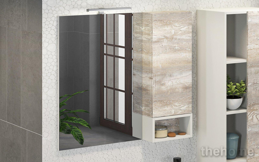 Зеркальный шкаф Comfortу Турин-90 дуб бежевый - TheHome