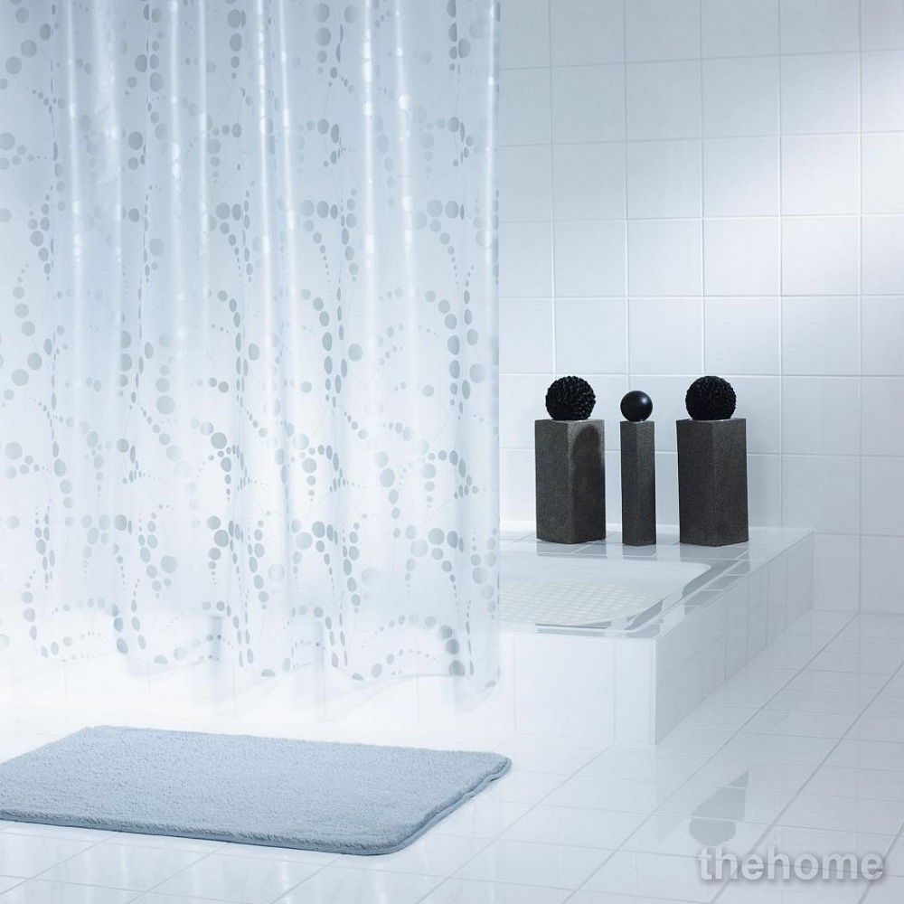 Штора для ванных комнат Ridder Dots серая/серебряная - TheHome