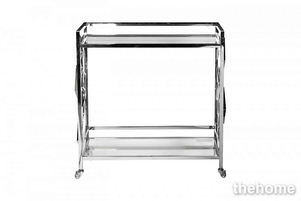 GY-CRT8164 Стол-тележка сервировочная стекло прозр/хром 80*40*83 Garda Decor - TheHome