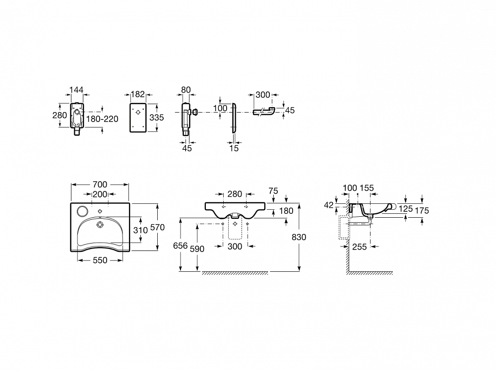 Раковина Roca Meridian 70х57 32724H000 - 2