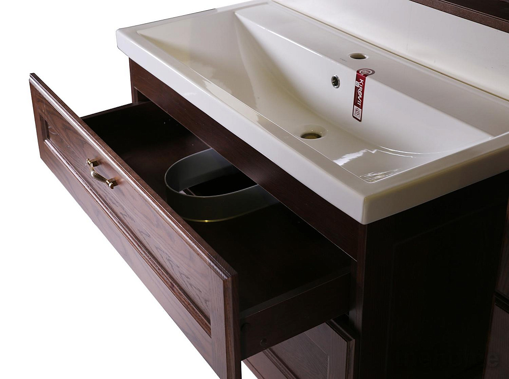 Тумба под раковину ASB-Woodline Прато 100 9651 антикварный орех - 5