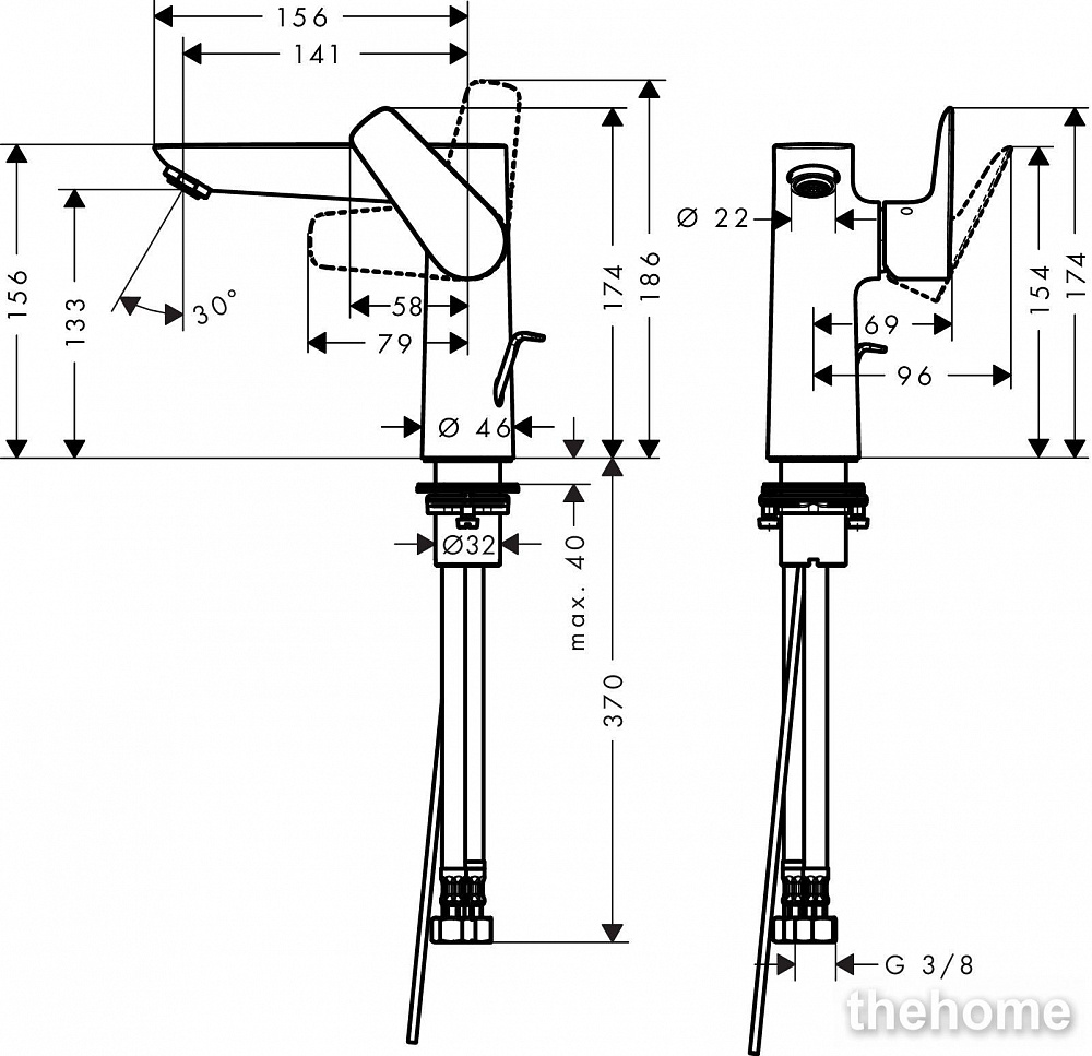 Смеситель для раковины Hansgrohe Talis E 71754000 - 2