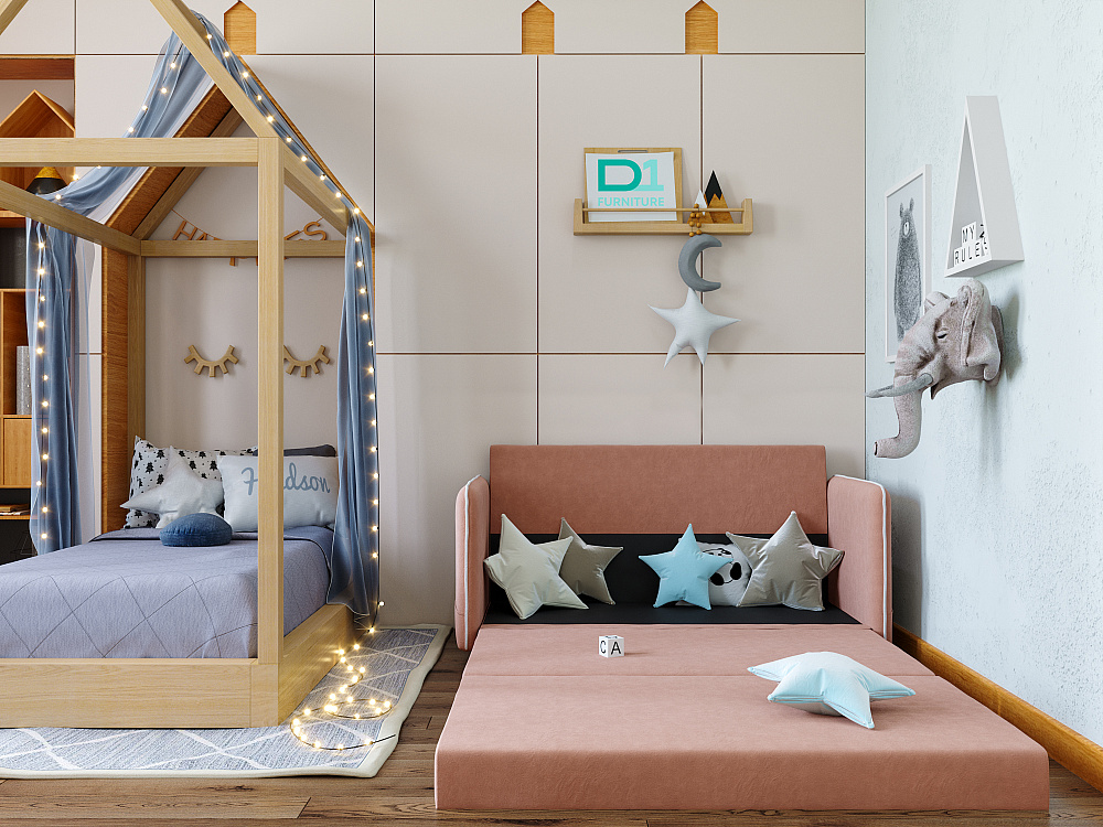 Диван прямой DeeOne Слим Kids AAA41390003 розовый - 3
