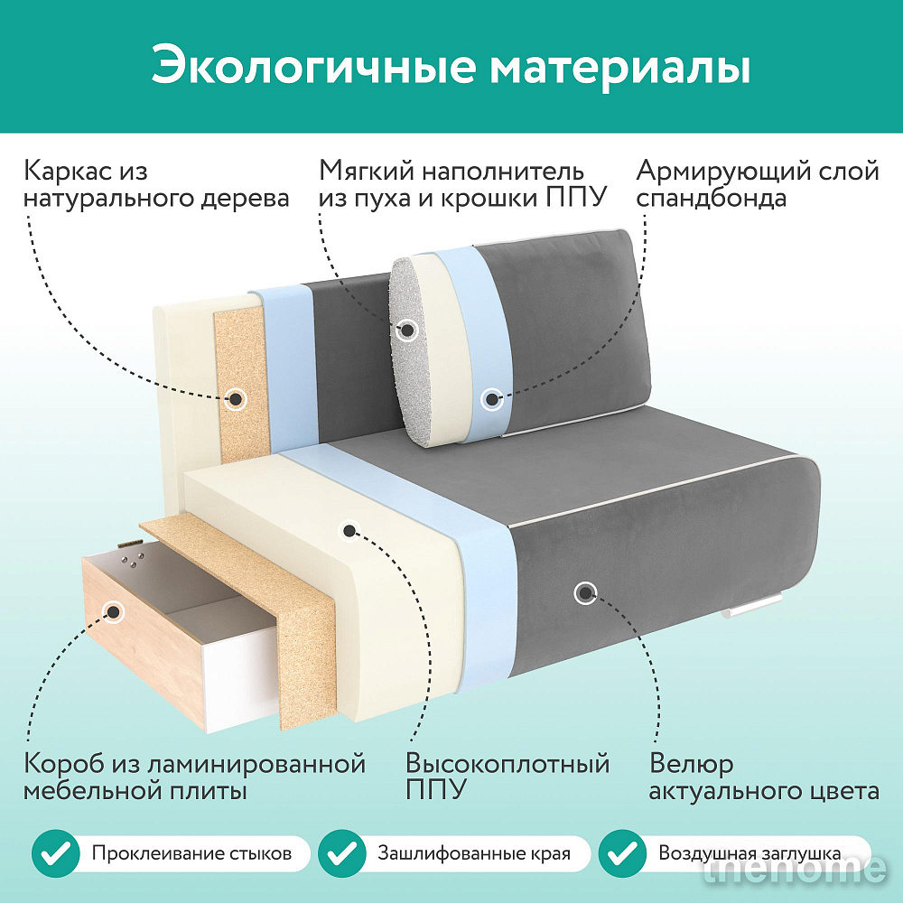 Диван прямой DeeOne Лаки AAA41235011 синий - 9
