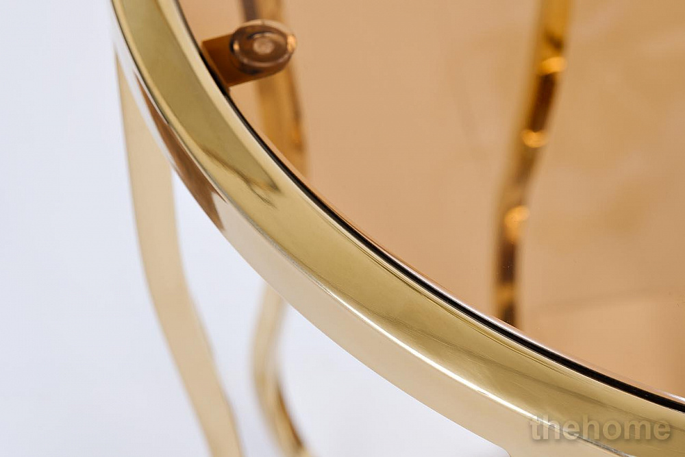 13RXET4036-GOLD Стол журнальный стекло коричн./золото d50*60см Garda Decor - 2