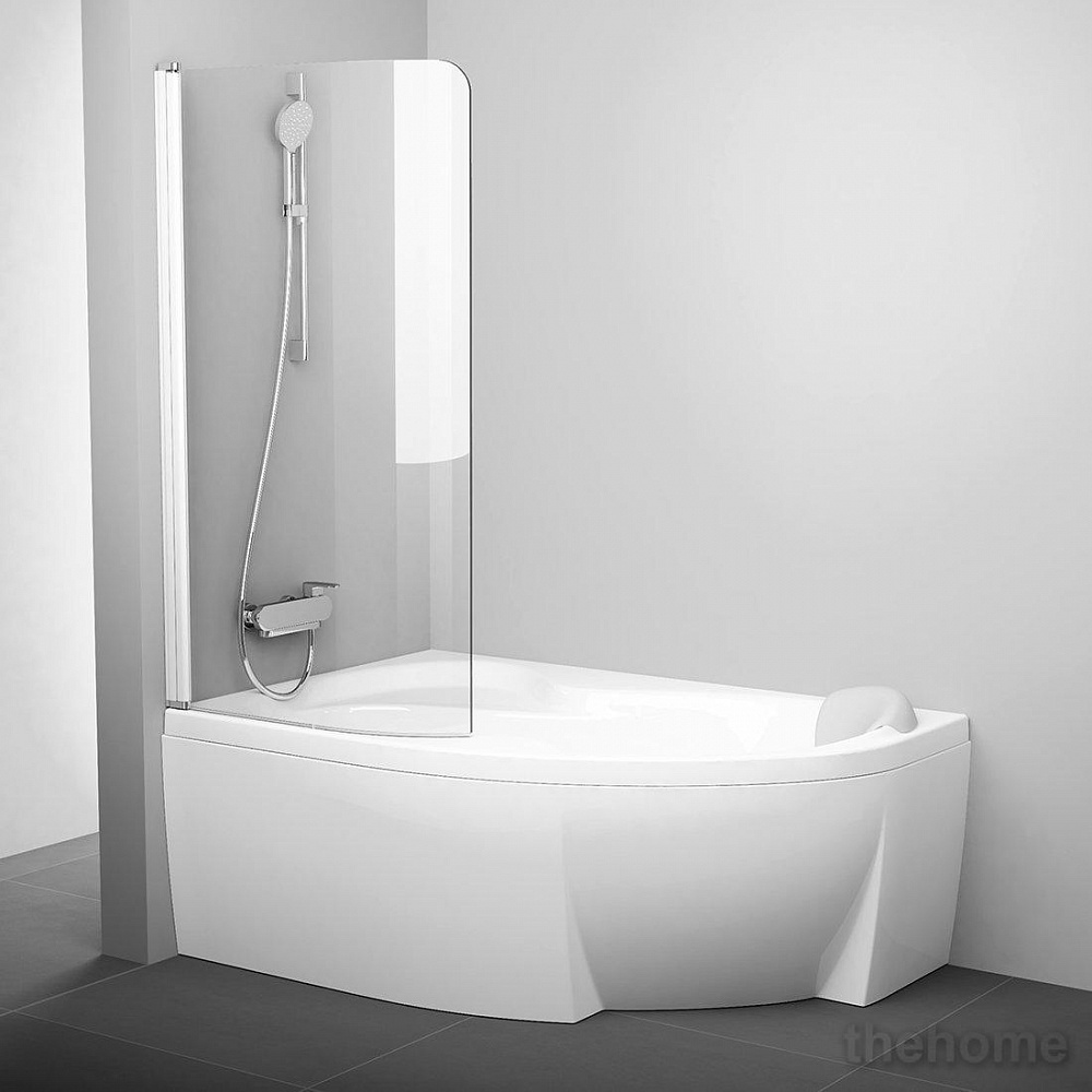 Шторка на ванну Ravak CVSK1 ROSA 140/150 L белая+ транспарент - 2