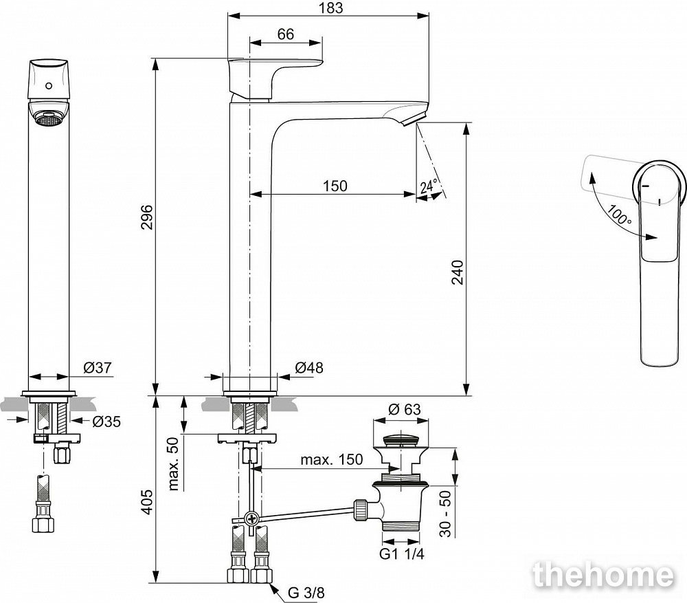 Смеситель для раковины Ideal Standard CONNECT AIR A7026AA - 3