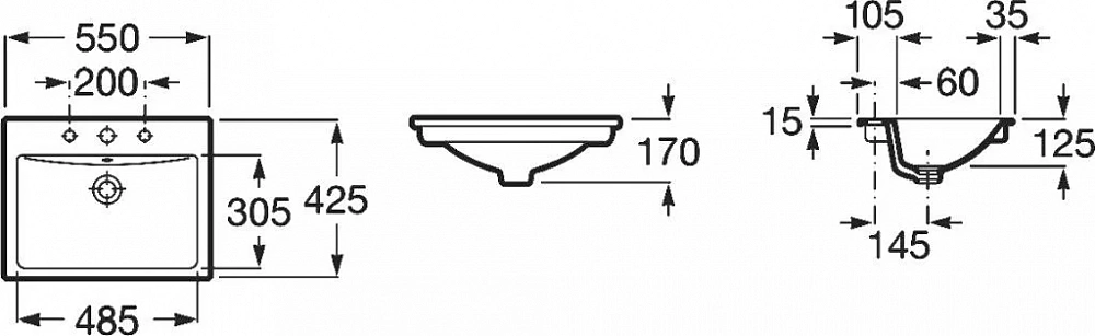 Раковина Roca Diverta 32711600Y 55 см - 5