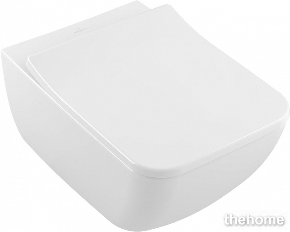 Подвесной унитаз Villeroy & Boch Venticello 4611RSR1 безободковый Ceramicplus с сиденьем микролифт - TheHome