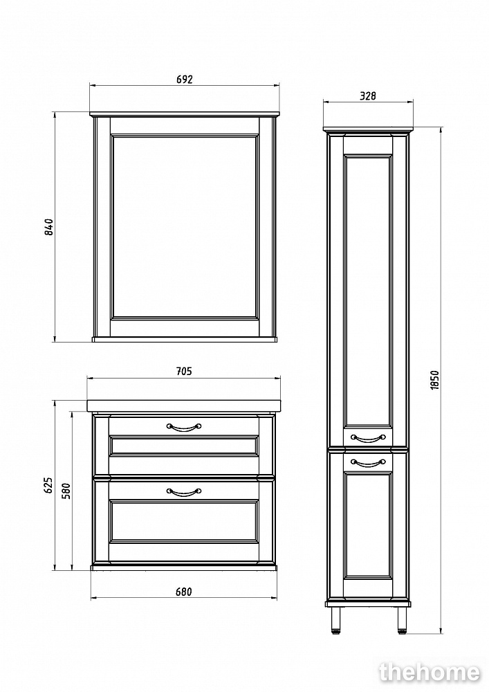 Зеркало ASB-Woodline Прато 70 9645 антикварный орех - 4