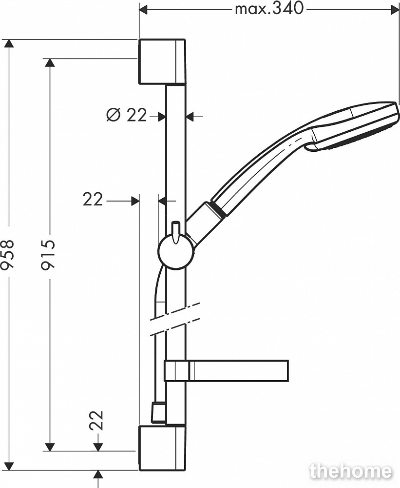 Душевой гарнитур Hansgrohe Croma 100 Vario EcoSmart 27653000, хром - 2