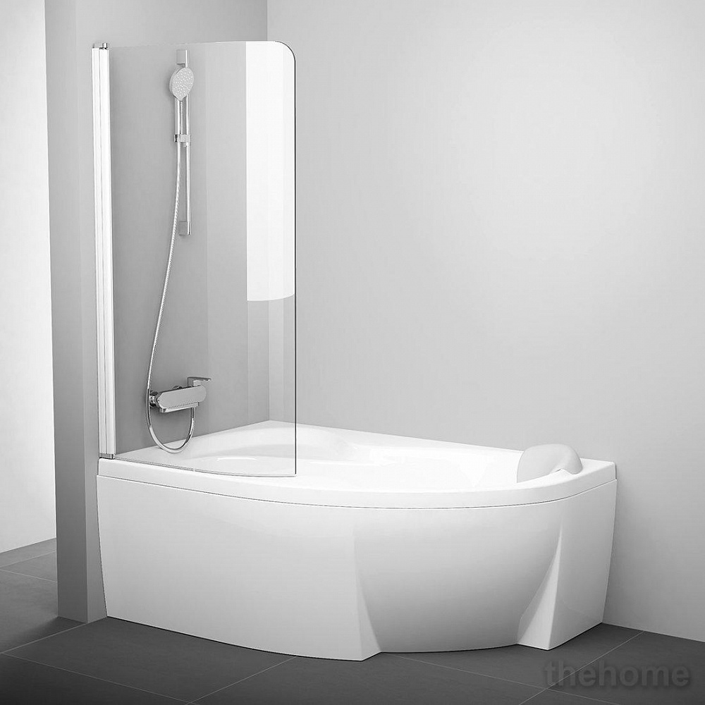Шторка на ванну Ravak CVSK1 ROSA 160/170 L белая+ транспарент - TheHome