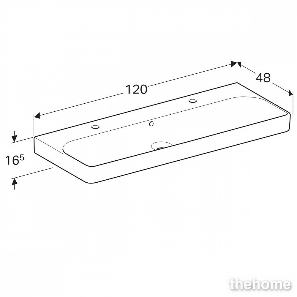 Раковина двойная подвесная GEBERIT Smyle Square 500.253.01.1 - 3