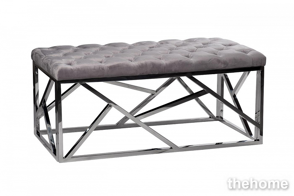 76AR-7160BAN-SER Банкетка велюр серый/хром 110*42*46см Garda Decor - 2