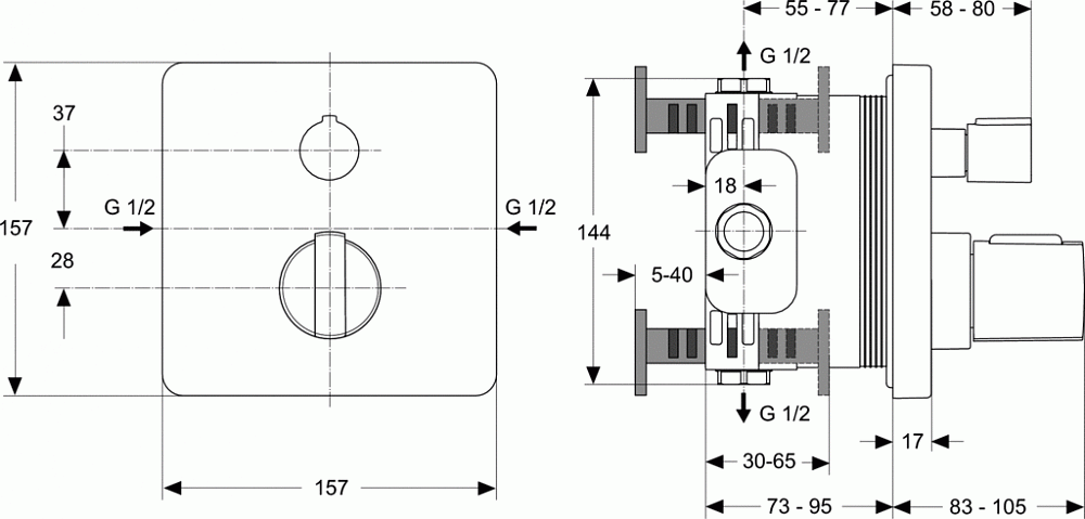 Смеситель Ideal Standard Ceratherm 200 для ванны и душа A5620AA - 2