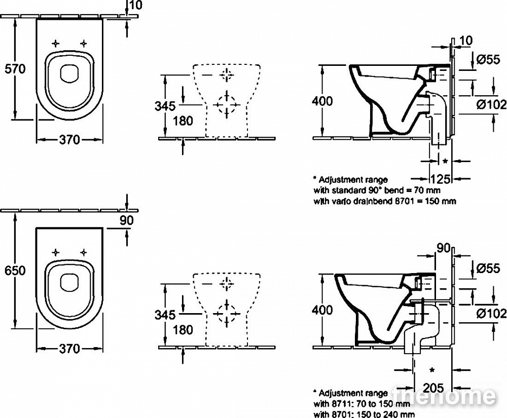Приставной унитаз Villeroy & Boch Subway 6607 1001 alpin - 8