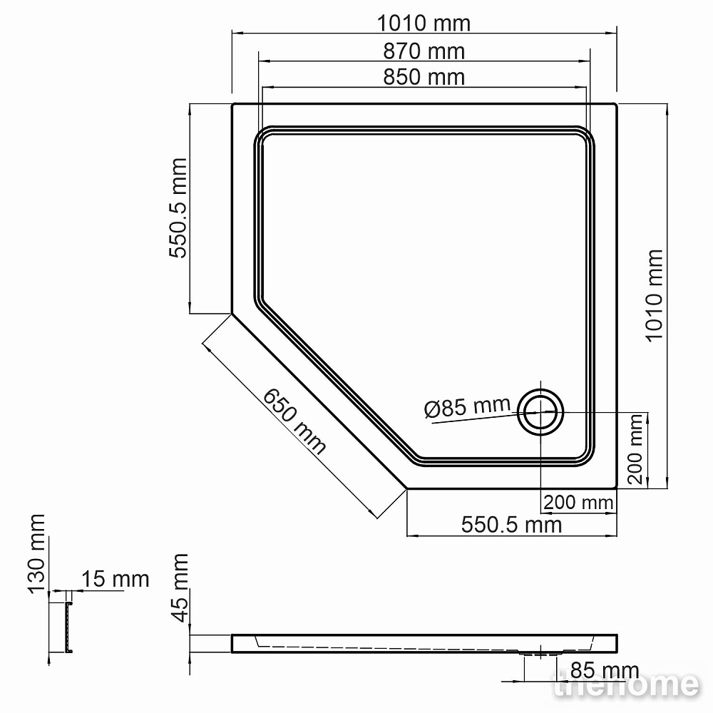 Душевой поддон Wasserkraft Isen 26T38, 9063375 - 2