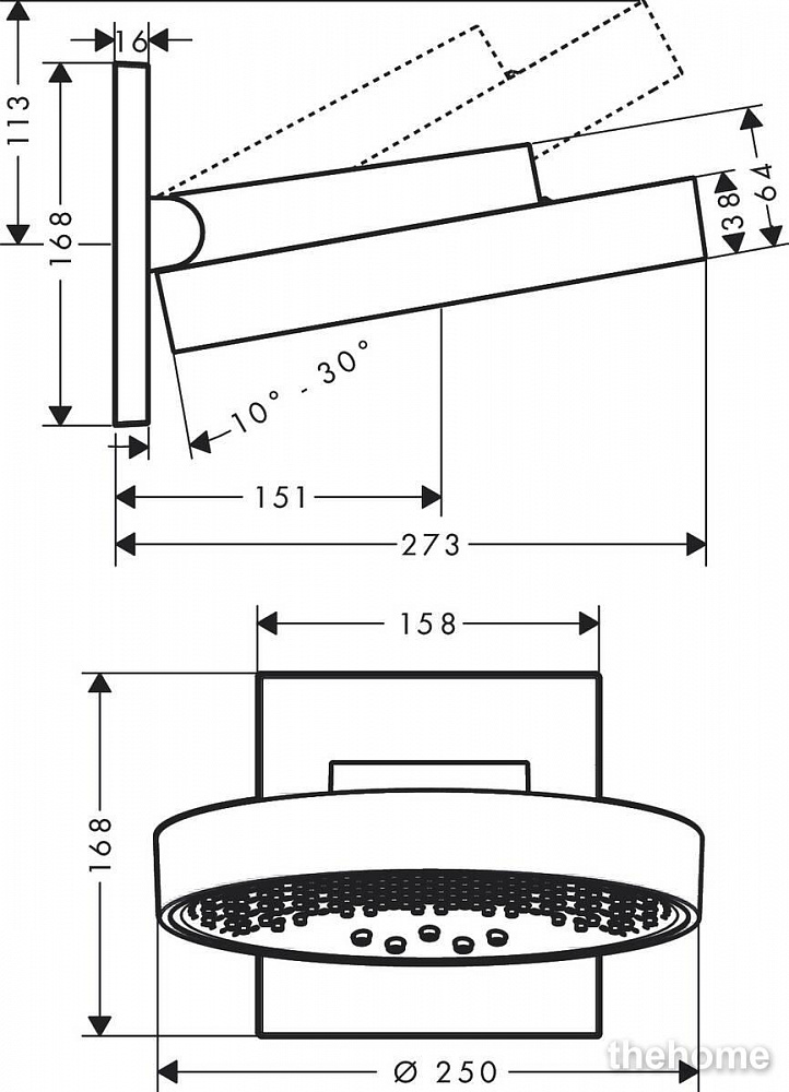 Верхний душ Hansgrohe Rainfinity 250 3jet 26233700, белый матовый - 3