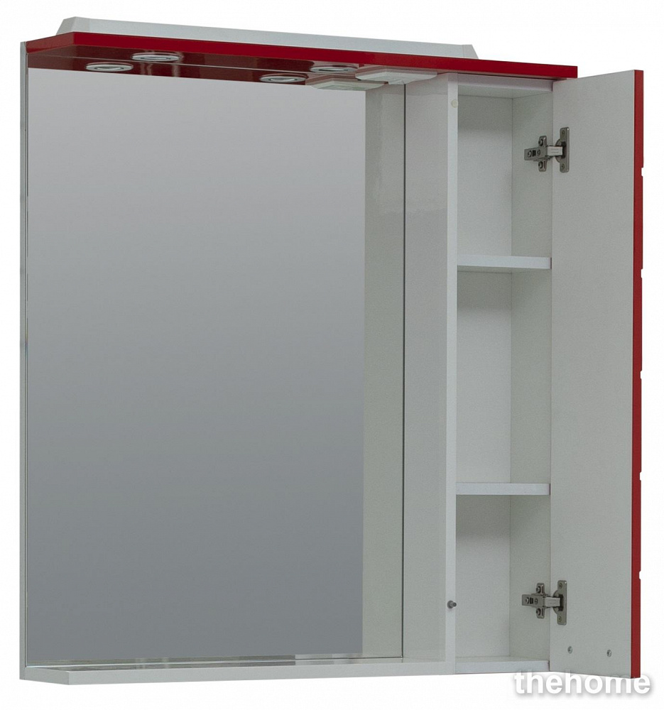 Зеркало-шкаф Aquanet Сити 85 00170561 белый / красный - 5