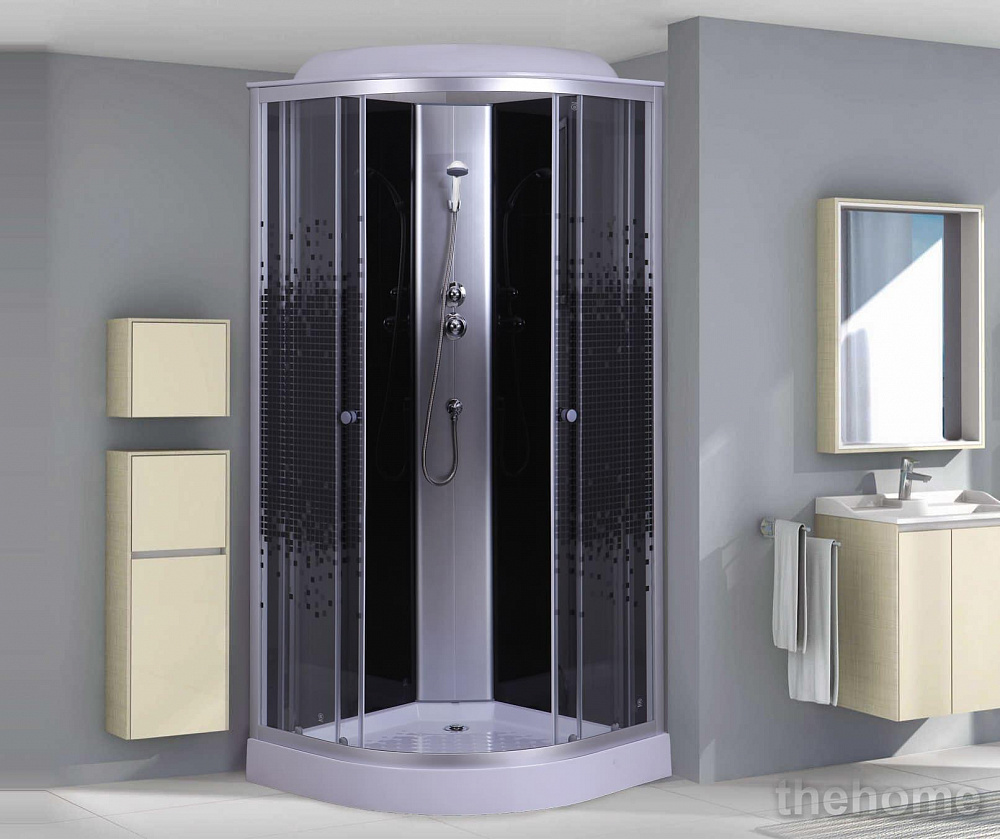 Душевая кабина Niagara Eco NG-4502-08 BLACK 100x100x215 стекло мозаика - TheHome