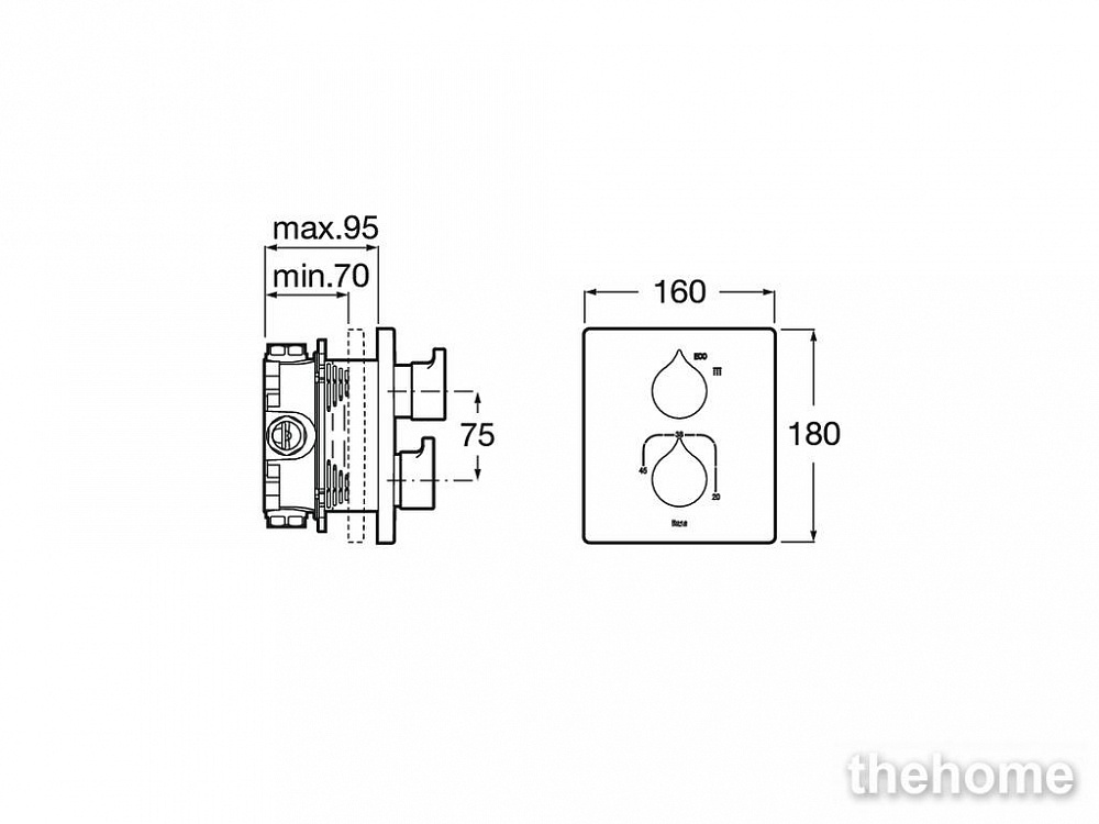 Смеситель Roca Insignia 5A2C3AC00 для душа, хром - 2