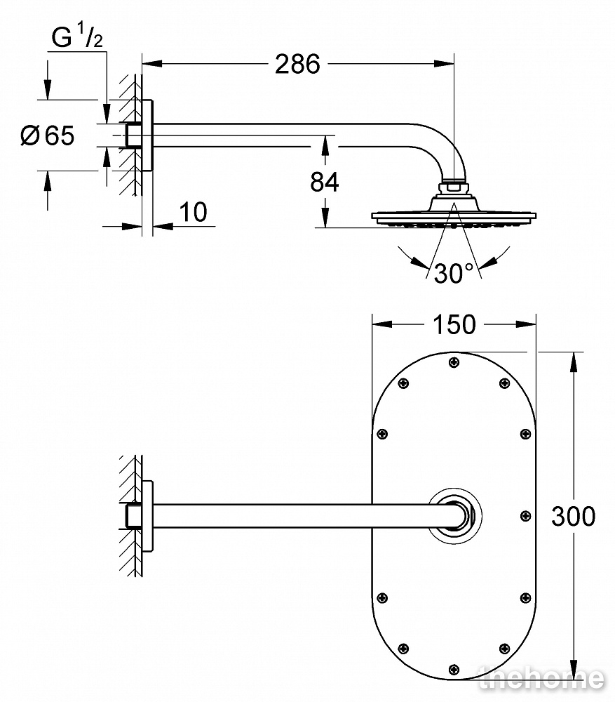 Верхний душ Grohe Rainshower Veris 300 26058000 - 7