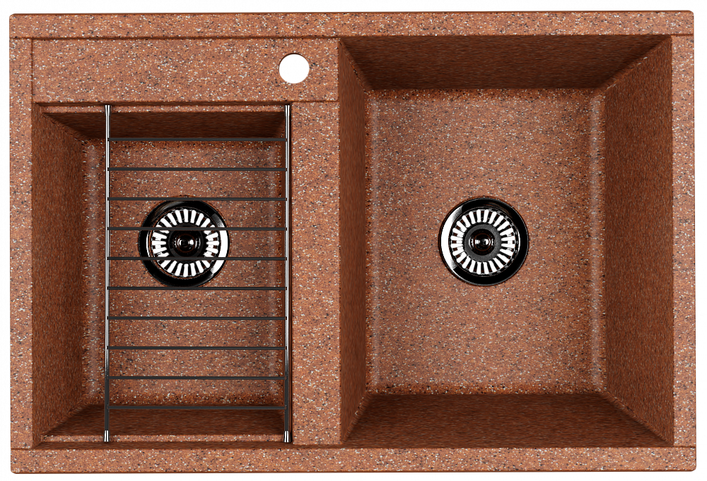 Кухонная мойка Акватон Делия 78 DBL 2 чаши 1A723132DE270 терракотовая - TheHome