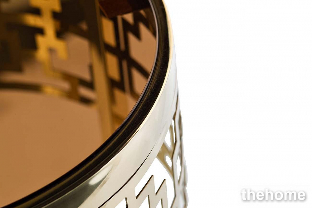 13RXFS5080L-GOLD Стол журнальный стекло коричн./золото d35*70см Garda Decor - 2