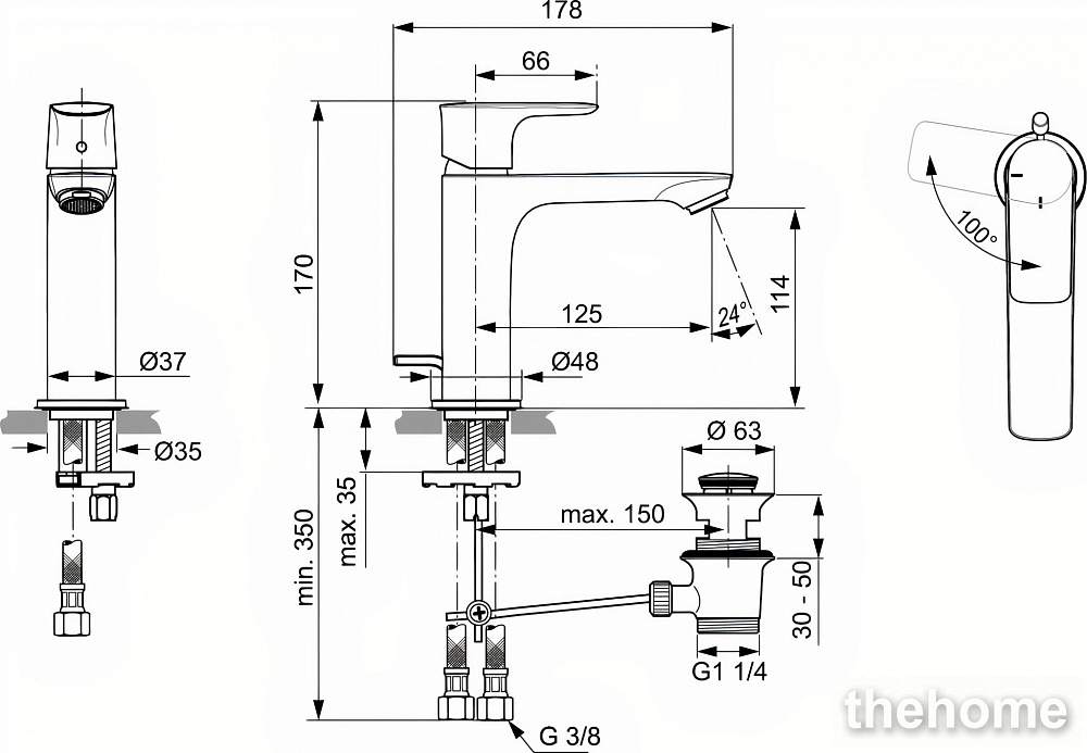 Смеситель для раковины Ideal Standard CONNECT AIR A7013AA - 2