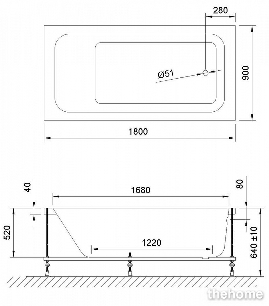 Акриловая ванна Royal Bath Accord RB627100 180х90х64 - 3