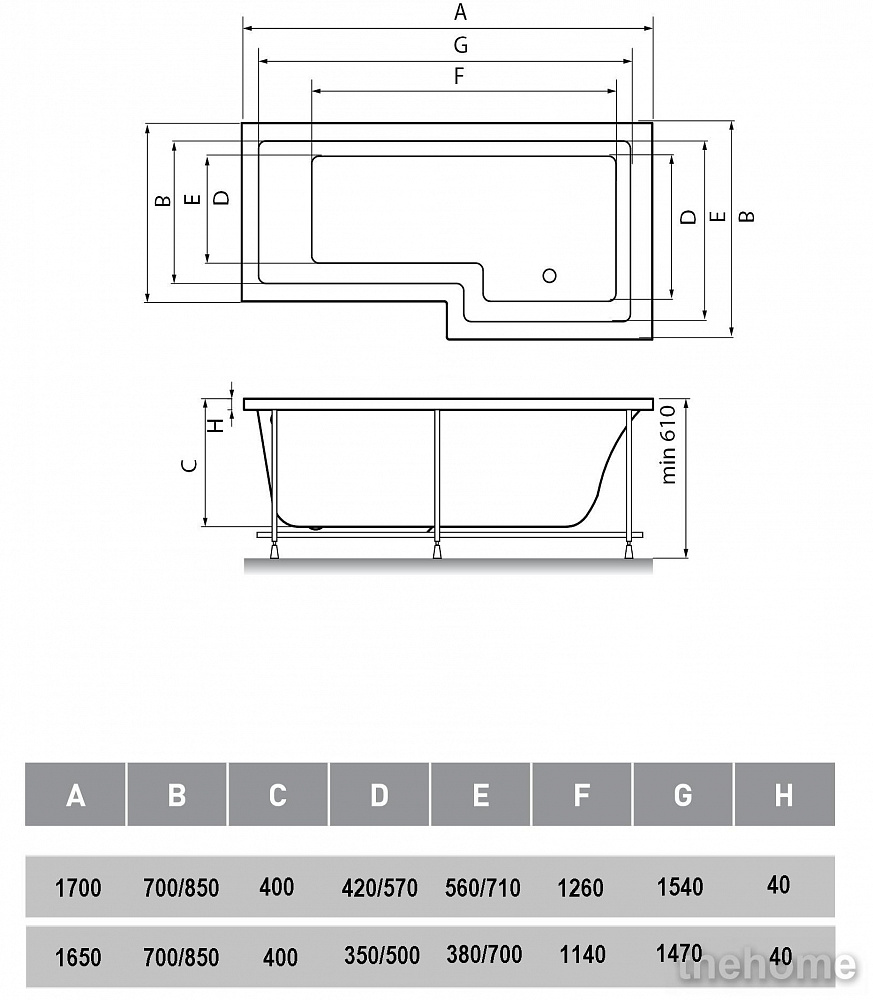 Акриловая ванна Vayer Options R 170х85/70 - 5