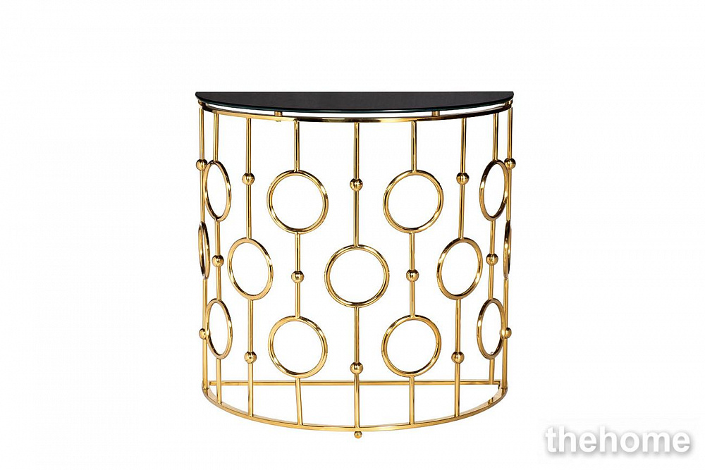 GY-CST8040GOLD Консоль стекло черн/золото 78*40*77см Garda Decor - TheHome