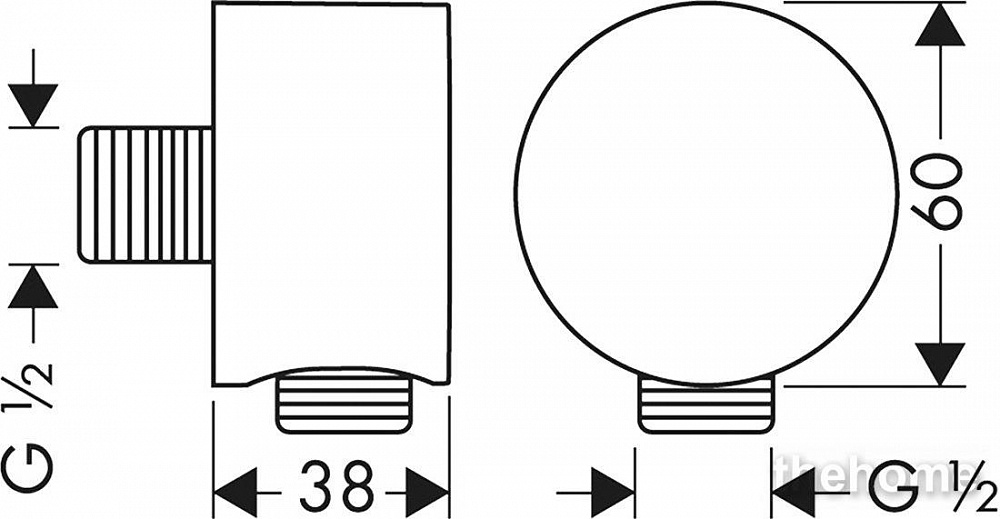 Шланговое подсоединение AXOR Starck 27451000, 1/2"-1/2" - 7