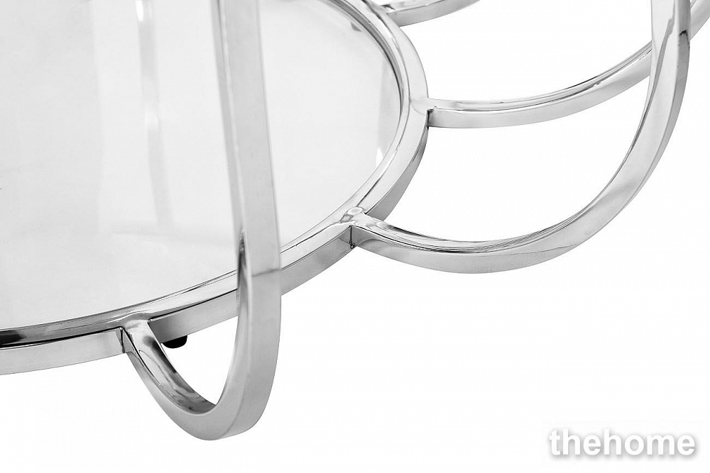 13RXCT4033-SILVER Стол журнальный стекло прозр./серебро d100*45 Garda Decor - 2
